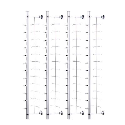 China Aluminum Alloy Wall Mount Sunglass Display Cabinet Rack Shelf Support Rod Display Rack Optical Shelves Bar for sale