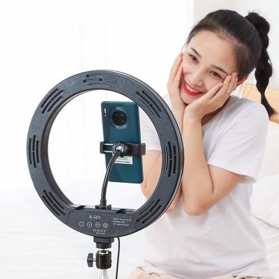 China Wholesale Adjustable Color Tempurate 8 Inch USB Mobile Phone Ring Light Wholesale Tripod Stand Ring Light Make Up Led Soft Ring Light Set A504 for sale