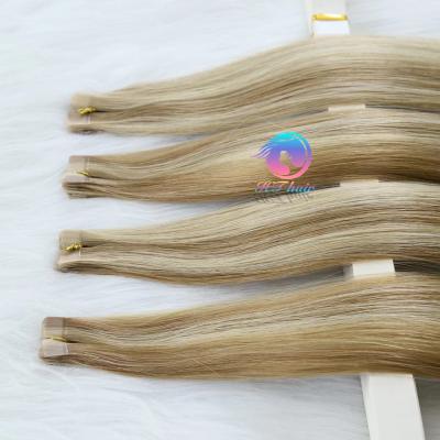 China Can Be Dye and Bleach Wholesale Blonde Tape Russian Remy Hair Extensions Tape In Remy Hair Extensions Tape For Hair Extensions for sale