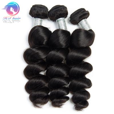 China Indian Loose Wave Virgin Hair Bundles Unprocessed No Hair Vendors 4PCS Set Raw Indian Loose Wave Virgin Hair Shedding Bundle One Piece for sale