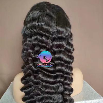 China Wholesale Deep Wave 100% Lace Front Human Hair Wigs Brazilian Lace Front Wig Transparent Lace Front Wig for sale