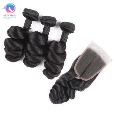 China Loose Wave Hair Loose Wave No Chemical Processed Brazilian Hair Bundles Overnight Shipping Hair Bundle With Closure for sale