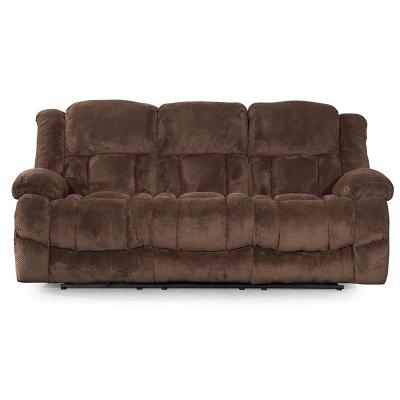 China EXTENDABLE COMFORTABLE HOME EXTENDED SOFA SIGN 3 SEATER LIVING ROOM FURNITURE CHOCOLATE FABRIC 3RR for sale