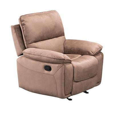 China Hot Selling Recling Sofa Glider Fabric Chair HOME LIVING ROOM RECLINER Furniture Boy 1 Extendable COMFORTABLE SINGLE Lazy Seater Brown Function for sale