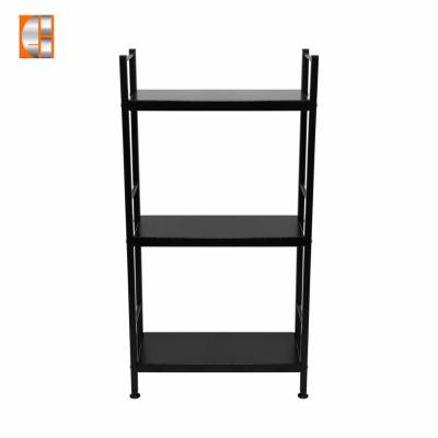 China (Other) Universal Black Adjustable 3-Tier Metal Book Shelves Display Rack for sale