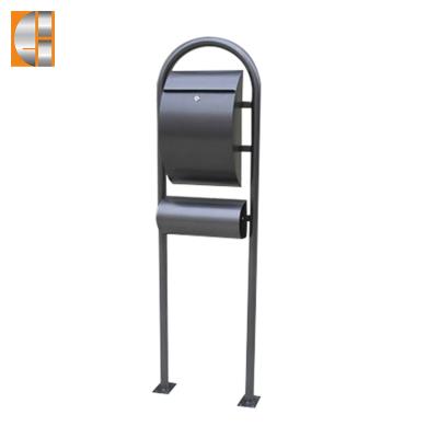 China Free Standing Steel Locking Mailbox With Newspaper Outlet For Outdoor for sale