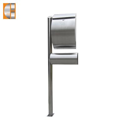 China Standing Stainless Steel Rustproof Lockable Mailbox Pole With Newspaper Holder for sale