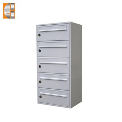 China 5 Door Wall Mounted Multi Metal Apartment Galvanized Sheet Building Mailbox for sale