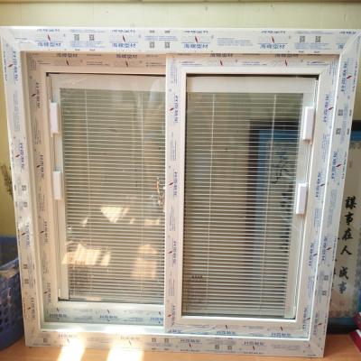 China Folding Screen Hurricane Impact Windows Upvc Soundproof Sliding Window With Blinds for sale