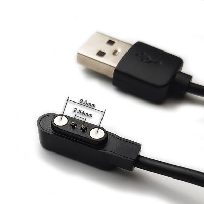 China Universal 2 Pin 2.54mm Smart Watch Wholesale Smart Charger Cord Magnetic Watch USB Charging Cable for sale