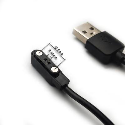 China Wholesale Smart Watch Magnetic USB Charging 2 Pin Distance 12.5mm Power Supply Cable for sale