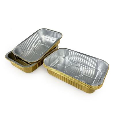 China Disposable Aluminum Food Pan Tin Foil Barbecue Box Aluminum Foil Container Tray Pan For Food for sale