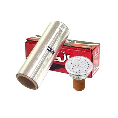 China Folha de alumínio de prata de temperamento macio, rolo de Shisha de narguilé com linha de corte e furos 145mm*145mm à venda