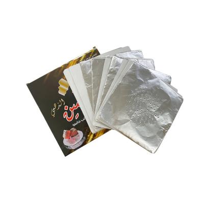 China Papel de hoja de aluminio de longitud personalizada de hoja de narguilé 0.03MM para todas las narguilé 50 unidades en venta