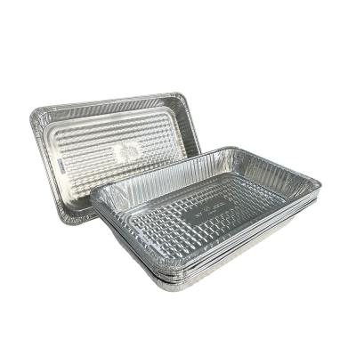 China Environmental Friendly 525x325mm Aluminum Foil BBQ Grill Pan for Outdoor Cooking for sale