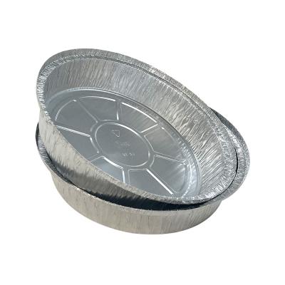 China Custom Fast Food Aluminum Foil Food Container Disposable Round Baking Tray Foil Pans for sale