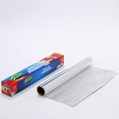 China Customized Logo Silver 8011 Household Aluminum Foil Roll for Food Packaging and Cooking for sale