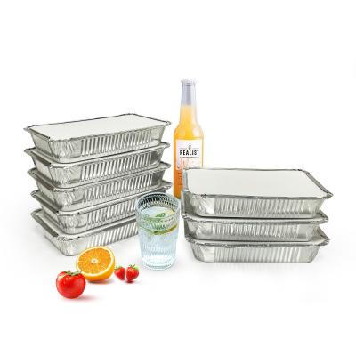 China Food Tray Rectangle 8389 Aluminium Foil Containers With Lids for Food Grade Disposable for sale