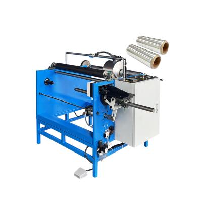 China Electric Driven Manual Stretch Film Rewinding Machine for Plastic Packaging Material for sale