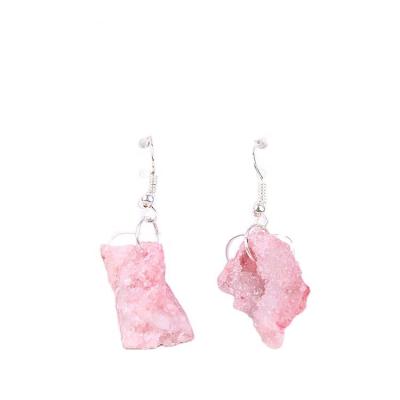 China FASHIONABLE European and American agate crystal teeth anti allergy jewelry exaggerated original handmade stone fragments earrings for sale