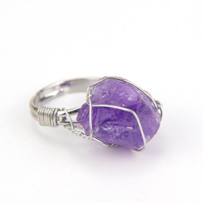 China FASHIONABLE Hot Sale Female Adjustable Custom Hand Wrapped Original Stone Rings Wholesale for sale