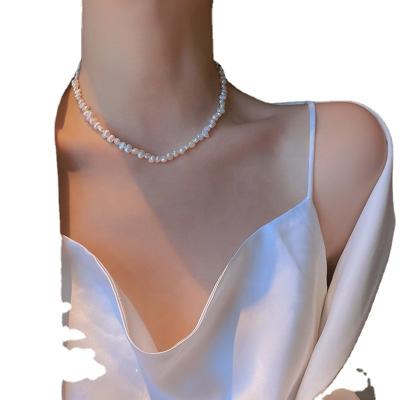 China Wholesale New CIA Baroque Shaped Freshwater Pearl Necklace Collar Necklace FASHIONABLE Elegant Irregular Clavicle Chain for sale