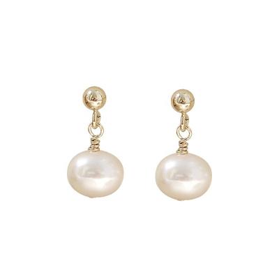 China TRENDY Fashion Gold Filled Silver Needle S925 Natural Pearl Earrings Simple And Soft Freshwater Pearl Earrings for sale