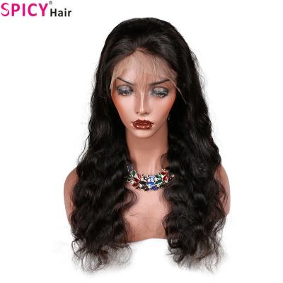 China Bodywave Brazilian Swiss Lace 150% Density Solft Human Hair Wigs Natural Brazilian Virgin Full Lace Wigs 1 Piece Natural Color #1B for sale