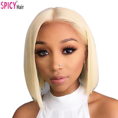 China Popular Solft Hair Wigs Virgin Hair Dangle 150% Density Blunt Cut Lead Blonde Wig. for sale