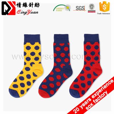 China Fashion Colorful Antibacterial Mens Jacquard Dress Socks Cotton Crew Socks Men for sale