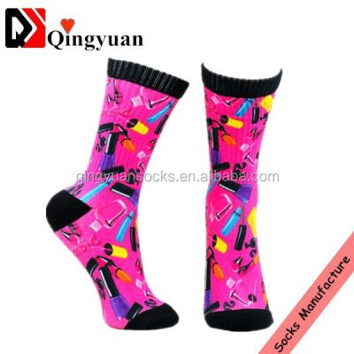 China Antibacterial Colorful Seamless Whole Printing Socks for sale