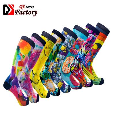 China Digital Printed Antibacterial Compression 3D Custom Mens Socks High Knee Sport Socks for sale