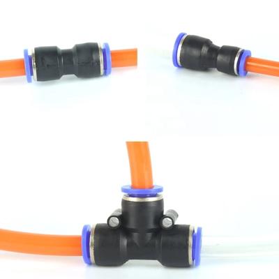 China Plug Pipes BSP Polycarbonate Hose Connector, A Quick Plastic Contact Connect Pneumatic Flattening Air Duct Fitting for sale