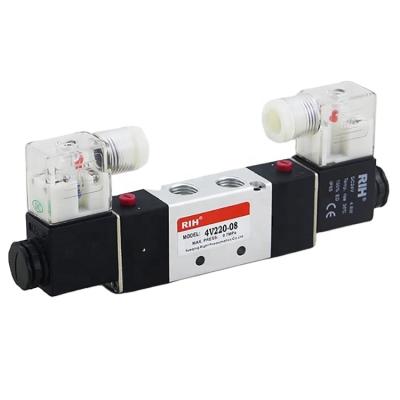 China 2 Position Factory Airtac Left Type 5 DC 24V 1/4 Inch Pneumatic Dual Spool Control Electric Solenoid Valve for sale