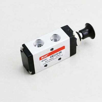 China Factory 5/2 Way 4R Series Hand Air Switch Hand Push Suction Pull Pneumatic Control Valve for sale