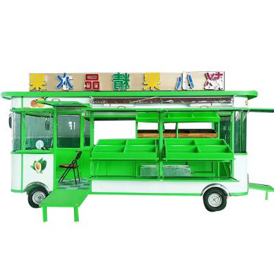 China Outdoor/Electric Mobile Round Fruit Vegetable Processing Plant Food Kiosk Trailer Fully Equipped Hot Dog Trucks for sale