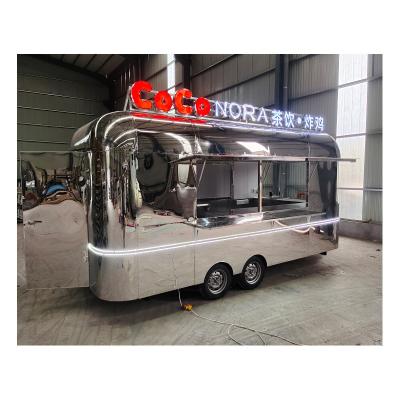 China Vegetable processing factory fully equipped mobile coffee trailer vending machine for foods and drinks credit card restaurant car for sale