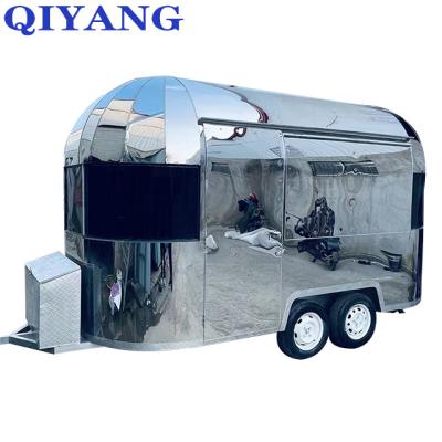 China Mobile vegetable processing factory mobile kebab food cart for sale with fully equipped wheels ice cream trailer for sale