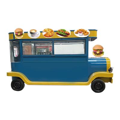 China Factory Customized Vegetable Processing Size Fast Food Truck For Mobile Equipment Ice Cream Cafe Cart Street Food Trailer Cooking Cart for sale