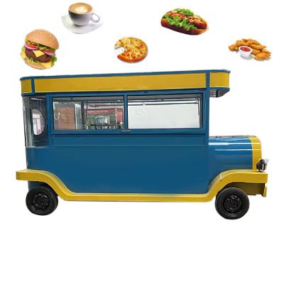 China New Type Mobile Vegetable Processing Plant Street Selling Coffee Van Catering Cart Electric Burgers Fries Ice Cream Bus Food Truck for sale