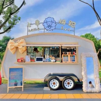 China Cheap mobile vegetable processing factory kitchen fast food trailer food trucks with wheels for sale for sale