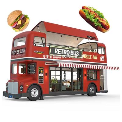 China Vegetable Processing Factory Customized Street Truck Bus Mobile Type Fast Food Cart Kitchen Electric Vending Van Food Trailer With Full Kitchen Equipments for sale