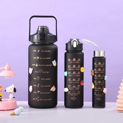 China PORTABLE GC bottles 3 in one 1 black thermos en trio de motivacionales de trios de termos water bottle motivation botellita de agua for sale