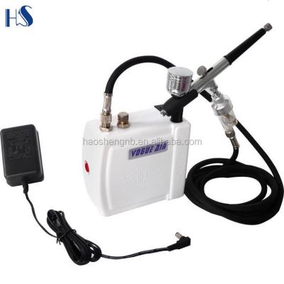 China HSENG HS08AC-SK Oil Free Temporary Tattoo Airbrush Kit - Ink 3 Color Set With Compressor Stencils Brushes for sale