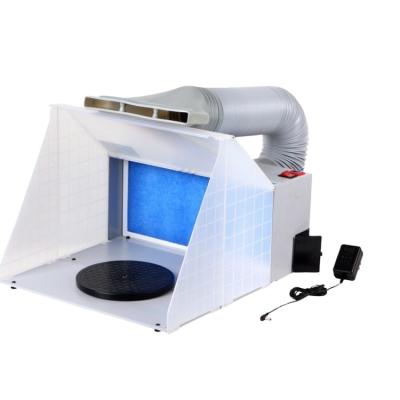 China HS-420DCLK Portable Hobby Hobby Airbrush Spray Booth with LED Lighting for Painting All Art Cake Craft Hobby Nails T-Shirts for sale