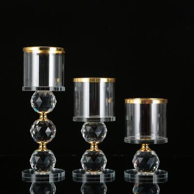 China Factory direct home decoration single head candle holder hotel decoration romantic crystal candle holder for sale