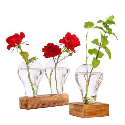 China Original European style glass transparent hydroponic flower arrangement plant vase home office home decoration creative ornamen in green for sale