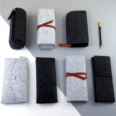 China Wholesale Glass Storage Felt Pen Case Pencil Bag Felt Glass Case Sunglasses Bags Felt Glass Bags for sale