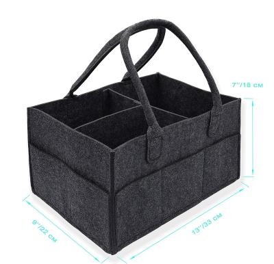 China Hot Selling TOTE BAG Mommy Baby Diaper Storage Basket Felt Diaper Cart Bag for sale