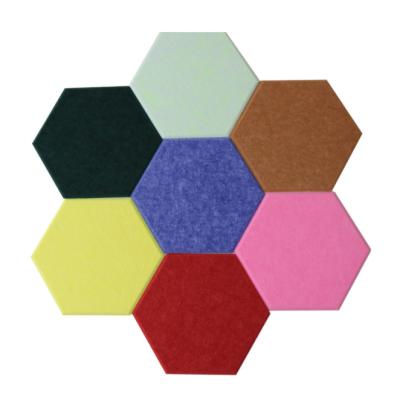 China Traditional Beveled Edge Design Sound Absorbing Felt Hexagon Polyester Acoustic Panels For Wall for sale